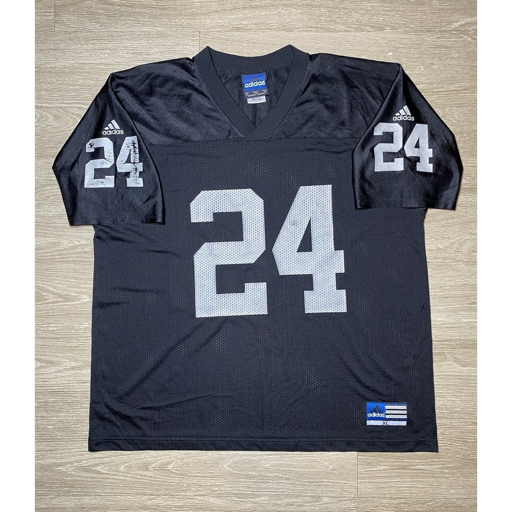 Men Size XL Vintage NFL Adidas Oakland Raiders Charles Woodson #24 Jersey Mesh